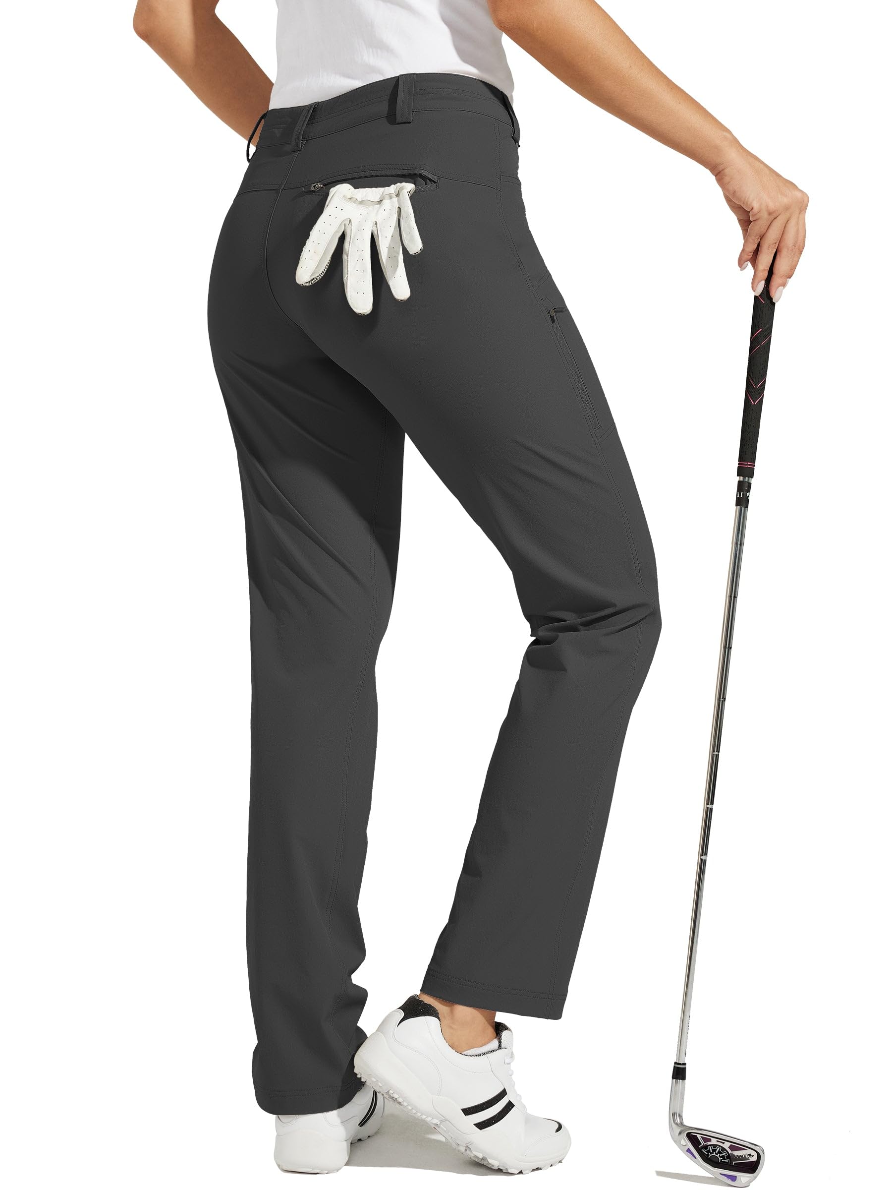 WILLIT Pantaloni da golf da donna, elasticizzati, ad asciugatura rapida, leggeri, per il tempo libero, con tasche, impermeabili
