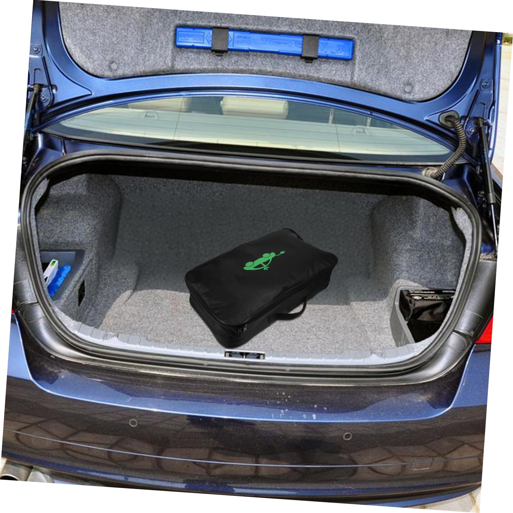 Bolsa Organizadora para Cargadores Ev Portátil de Tela Oxford Negra Protección y Resistencia para Uso Diario y Maletero de Coche