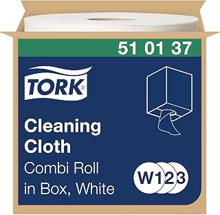 Tork 510137 Paño de limpieza Premium / 1 capa/Papel multiuso compatible con los sistemas W1, W2 y W3 / 1 bobina x 152 m de largo/color blanco