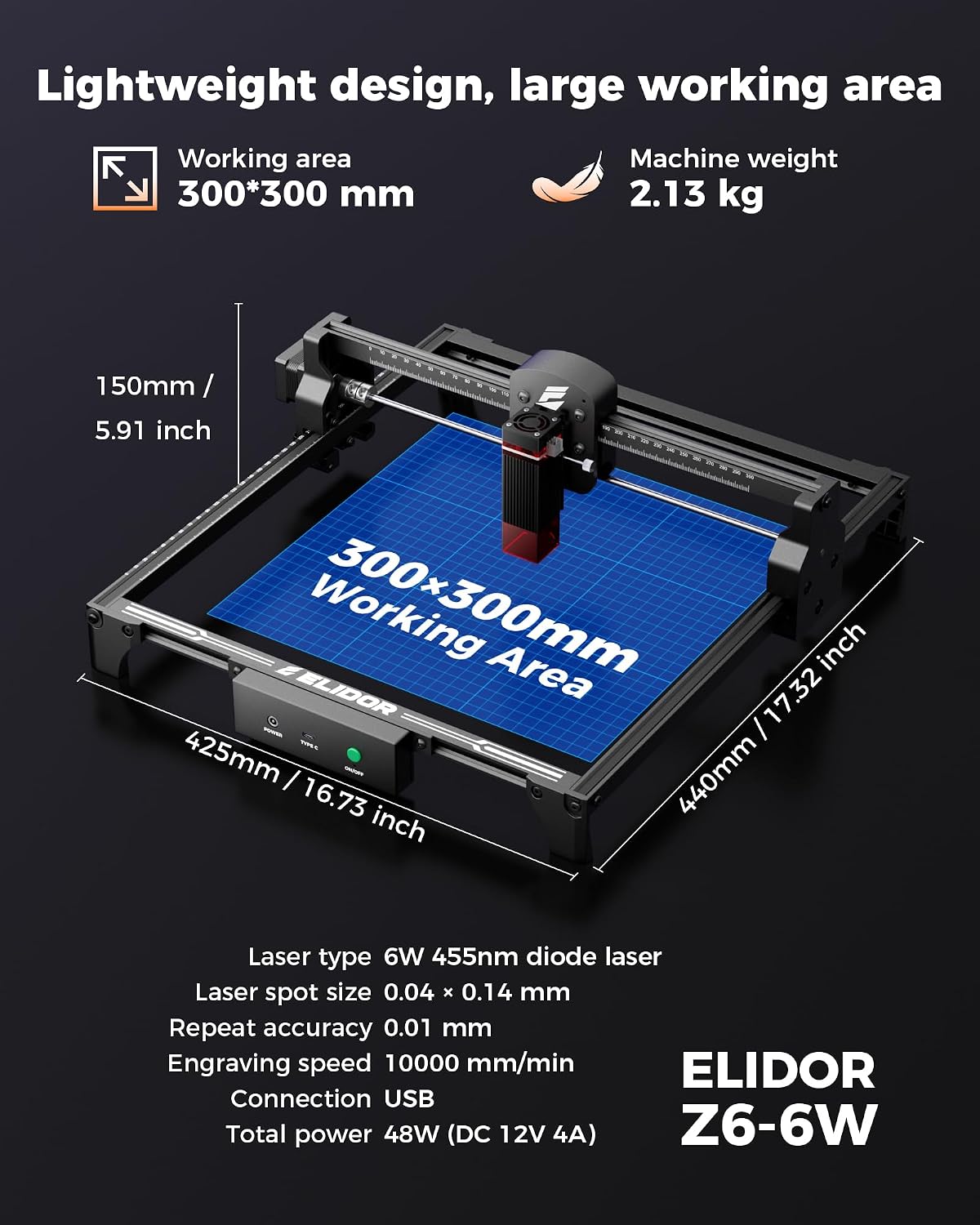 ELIDOR 6000mW Laser Engraver and Cutter Machine
