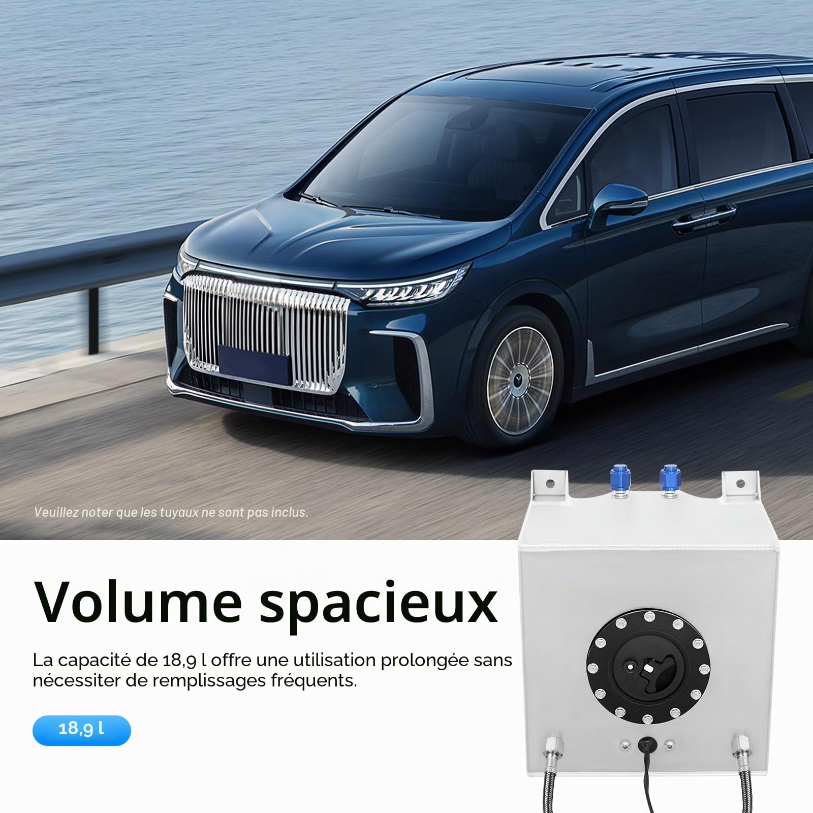 Réservoir de carburant universel en aluminium 20 l avec capteur de niveau d'huile 0-90 Ohms pour voiture de course SUV