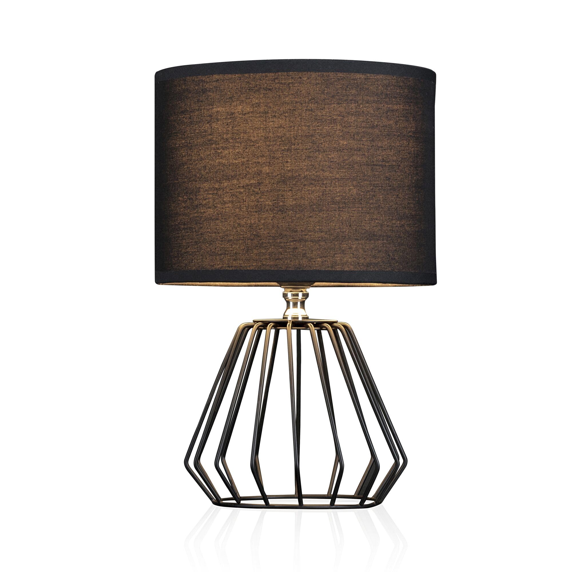 Pauleen 48016 Lampe de table Shiny Diamond max. 20W lampe de table pour lampes E27 lampe de chevet noire 230V métal/tissu sans ampoule, Noir
