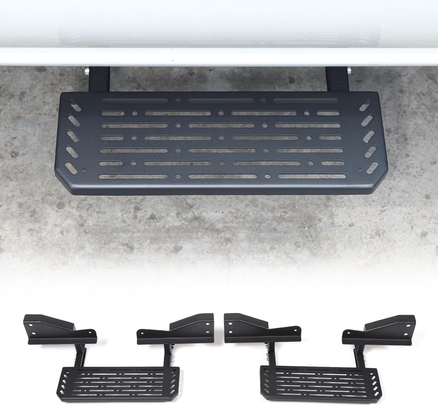 Daeiclru Front Door Running Boards Compatible with Nissan Frontier 2022-2025, Side Steps Exterior Door Side Pedal Anti-Slip Foot Pegs No Drilling Exterior Accessories Black Carbon Steel