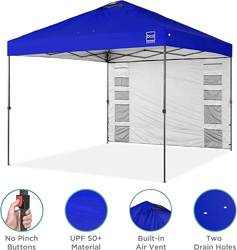 Miniatura 213 de Best Choice Products Carpa Toldo Desplegable de 10x10 pies para Instalación de 1 Persona, Refugio Portátil Instantáneo con Botón de 1 Toque