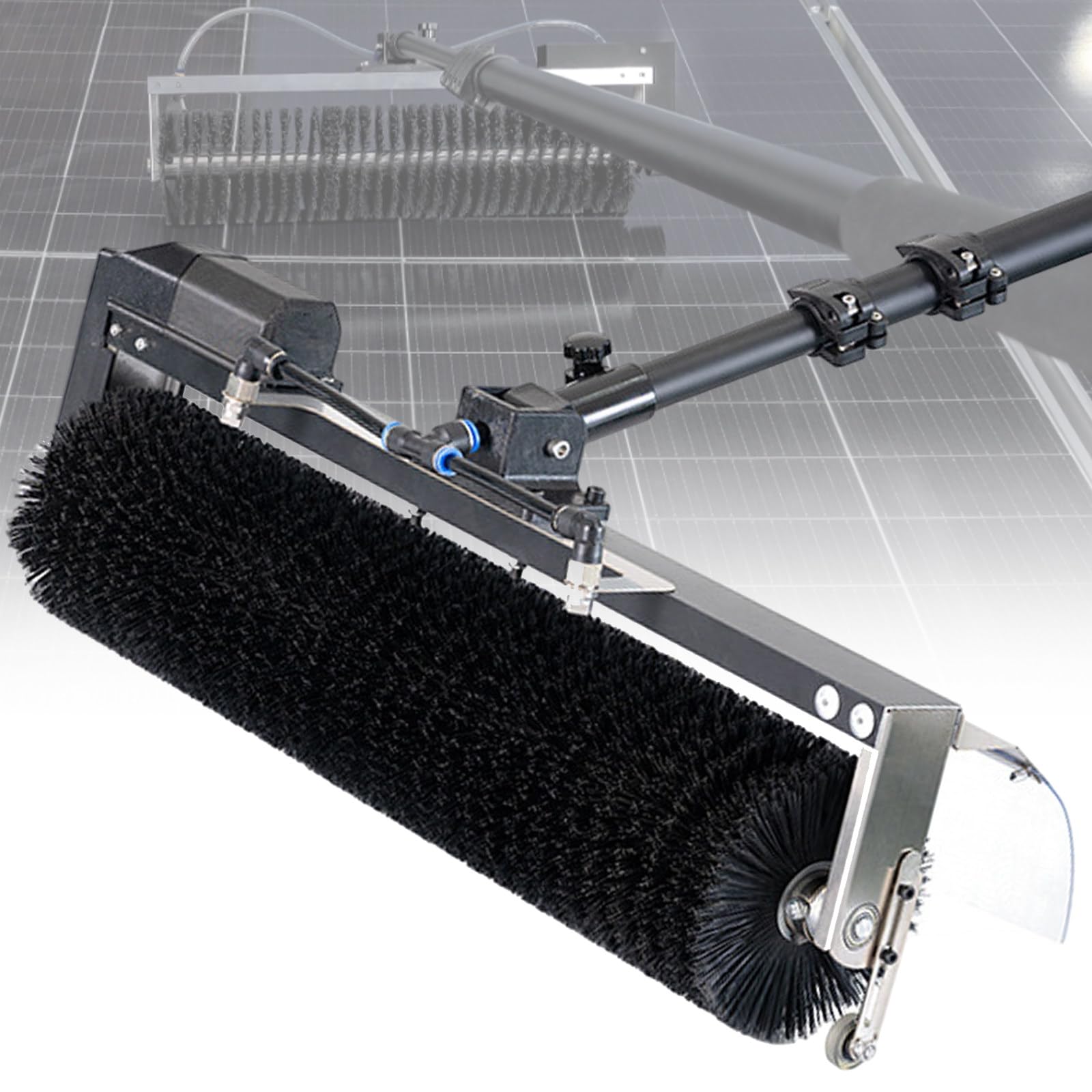 Aioneer Solar Panel Cleaning Brush & Pole Kit - 3.5M/5.5M/7.5M - Electric Water Spraying 360° Adjustable Ideal For Photovoltaic Panel Maintenance Efficient Cleaning Solution-3.5m/11.4ft