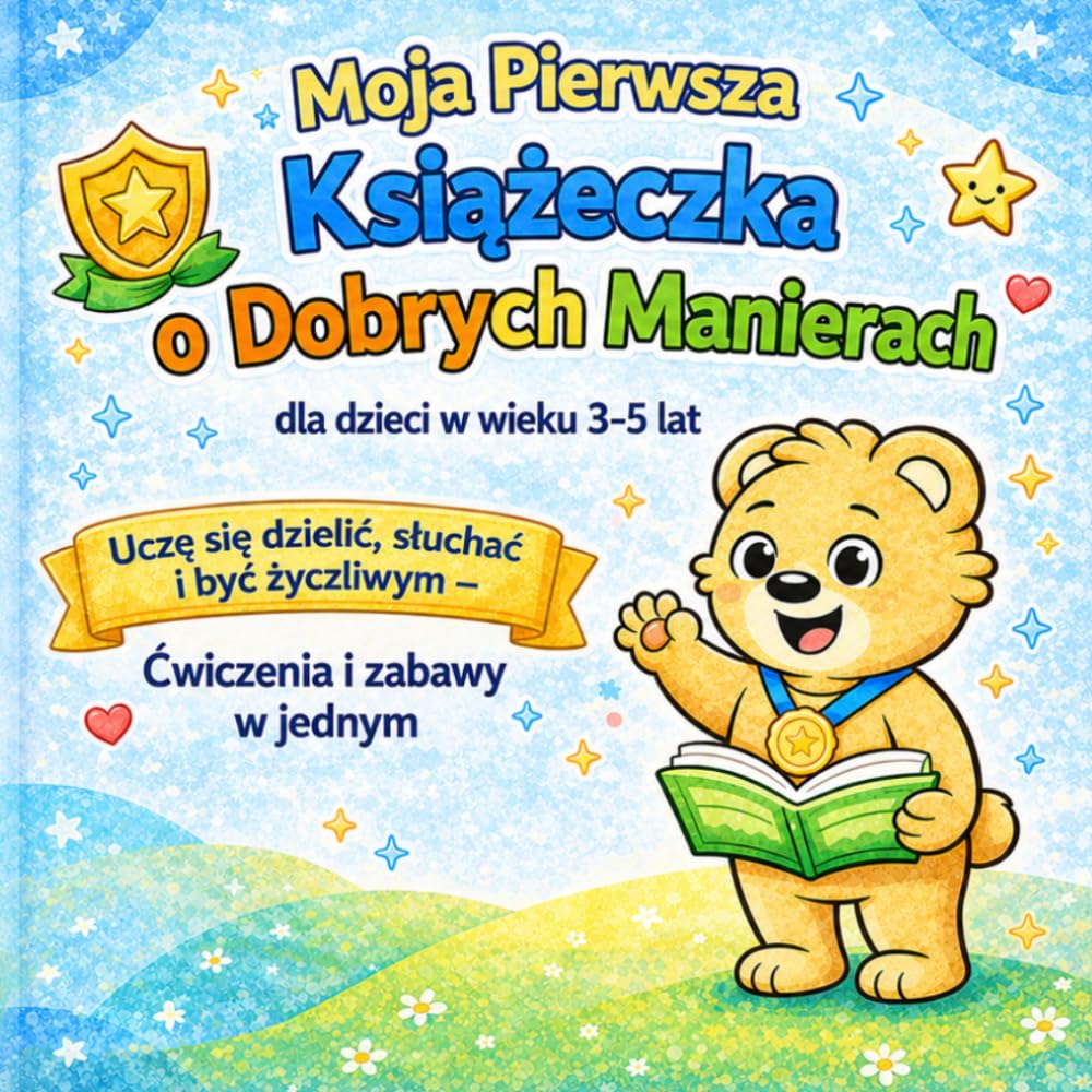 Moja pierwsza książka o dobrych manierach dla dzieci w wieku 3–5 lat: Nauka dzielenia się, słuchania i bycia miłym, format 21,59 x 21,59 cm, idealna ... dzieci z zaburzeniami, WWO, SI, ADHD, autyzm