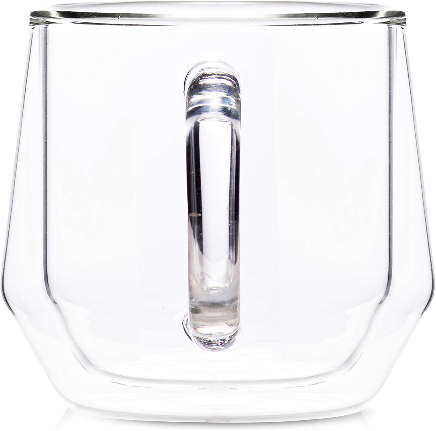 Hearth Double Walled Glass Coffee Mugs I 2, 8oz Clear Insulated Coffee Mugs With Handles I Perfect As Glass Tea Cups & Latte Cups | Fits Nespresso Lungo I Designed In The USA by Espresso Parts Ltd.