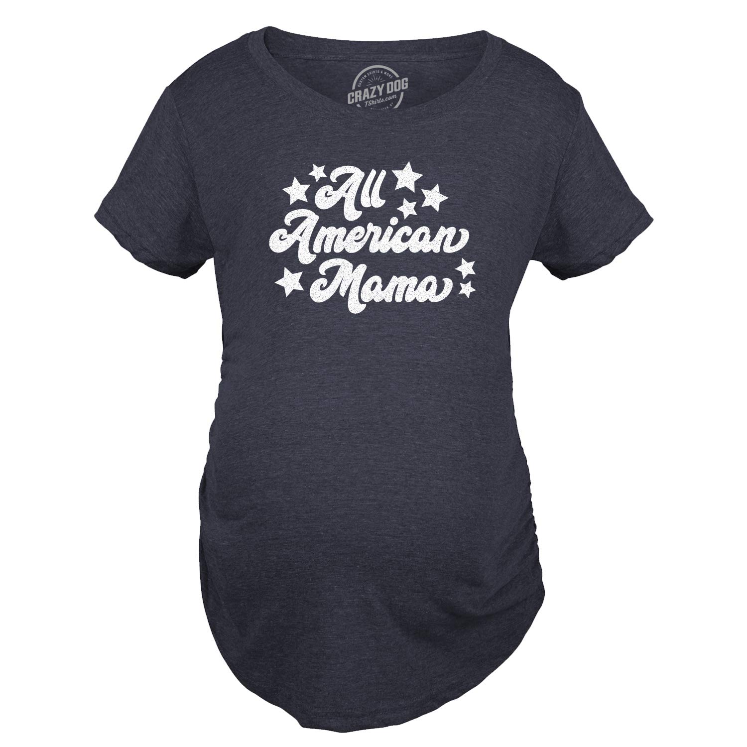 Crazy Dog T-ShirtsMaternity All American Mama Tshirt Cute 4th of July Pregnancy Tee