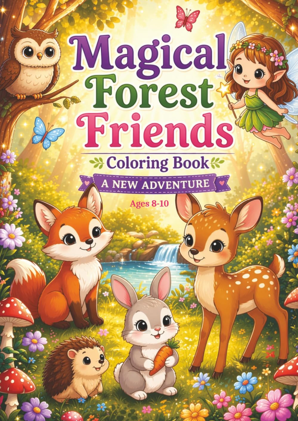 Magical Forest Friends Coloring Book - Another Adventure: A Cute and Easy Coloring Book for Kids Ages 8–10 with Magical Forest Adventures, Animals, Fairies, and Fantasy Scenes
