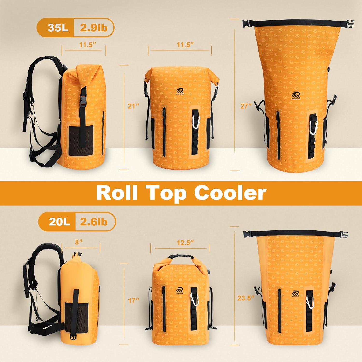 Roll Top Closure Cooler Backpack 24H Insulated Leak Proof Zipperless Waterproof Soft Cooler for Men Women Floating - Image 9