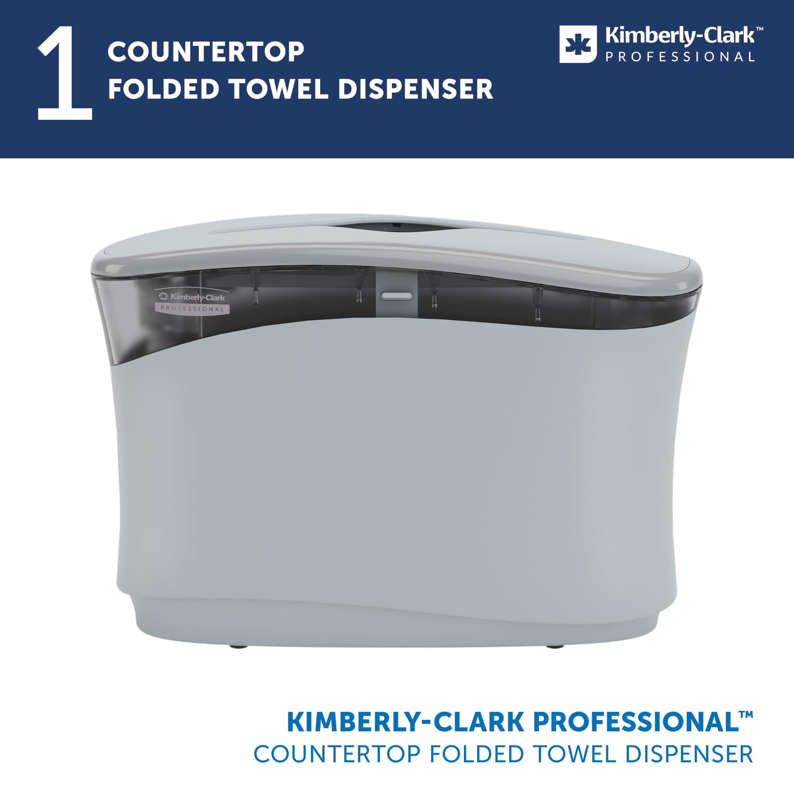 Kimberly-Clark Professional Dispenser di asciugamani di carta piegato da banco (55760), grigio chiaro, 33,8 x 22,9 x 13,2 cm (Qtà 1)