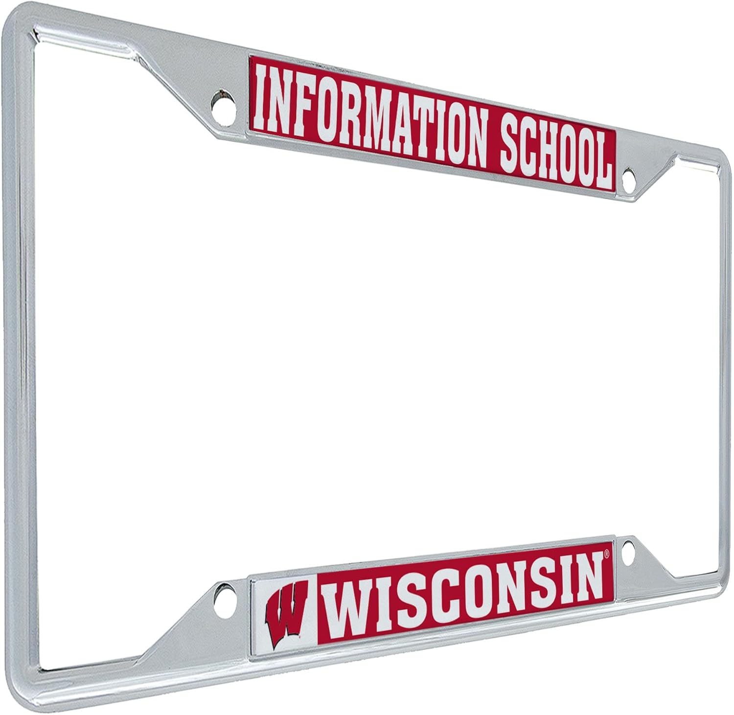 Desert Cactus University of Wisconsin License Plate Frame Badgers UW Madison Car Accessories Tag Holder for Front or Rear of Car (Information School)