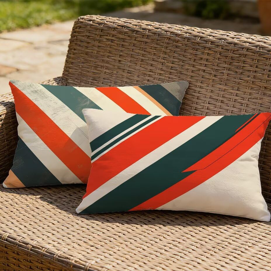 Housse de coussin extérieur 40x70 imperméable et déperlante aspect lin - 2