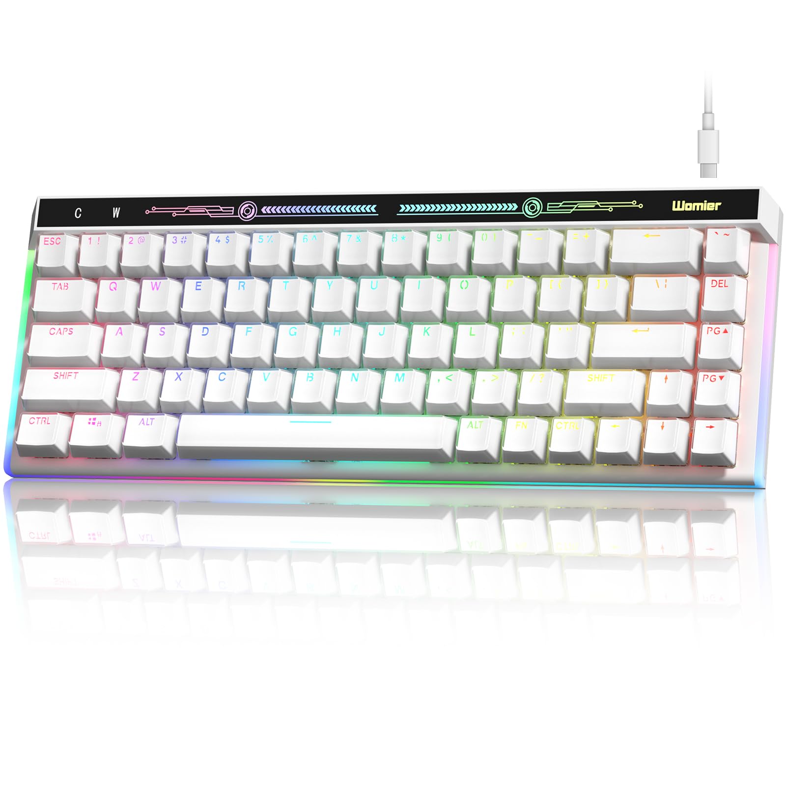 Amazon | womier キーボード ゲーミングキーボード メカニカル赤軸 USB