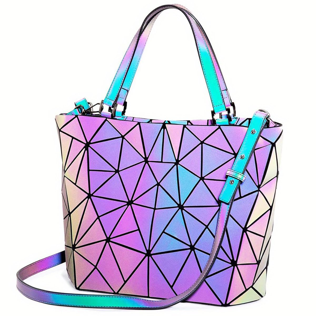 Handbags Womens Geometric Luminous Purse bags Ladies Top Handle Satchel Bags