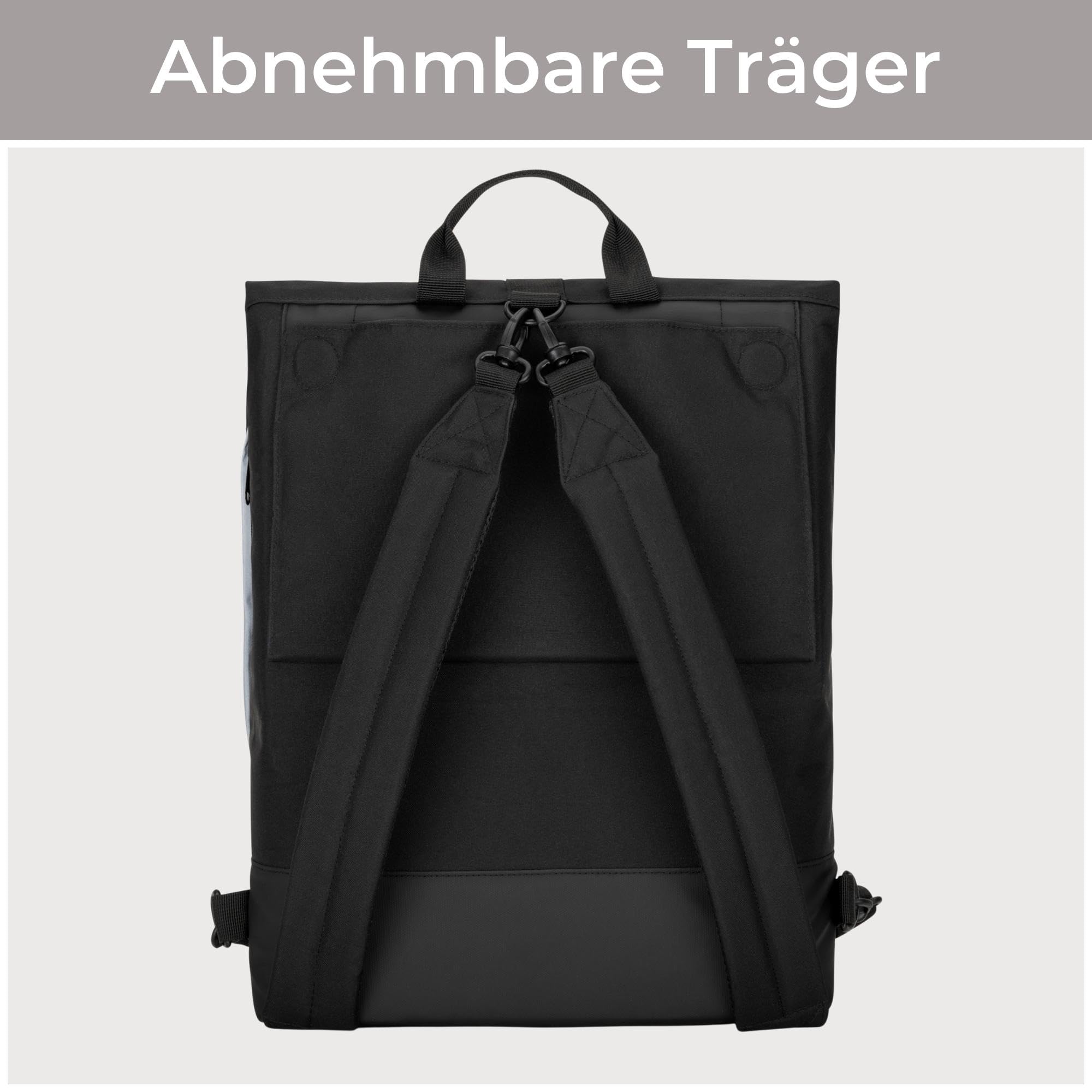 LARKSON Fahrradtaschen für Gepäckträger Damen & Herren Schwarz Reflektierend - Tammo Bike - 2 in 1 Fahrrad Tasche Rucksack & Gepäckträgertasche Hinten