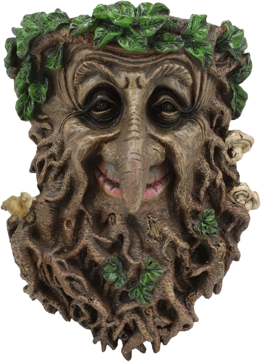 Ebros Nature Spirit God Big Nose Leafman Gargoyle Celtic Greenman Hanging Wall Decor Plaque 9" High Wiccan Tree Of Life Forest Shepherd Horned God Cernunnos Ent Mythical Fantasy Decorative Sculpture