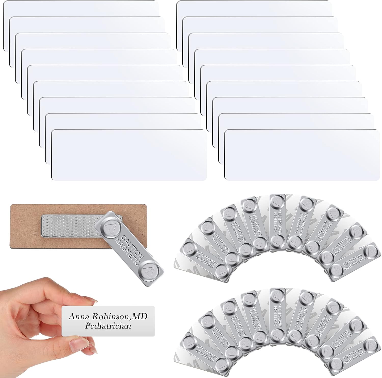 Magnetic Name Tags Printable Blank DIY Name Badge Magnets Adhesive Name 
