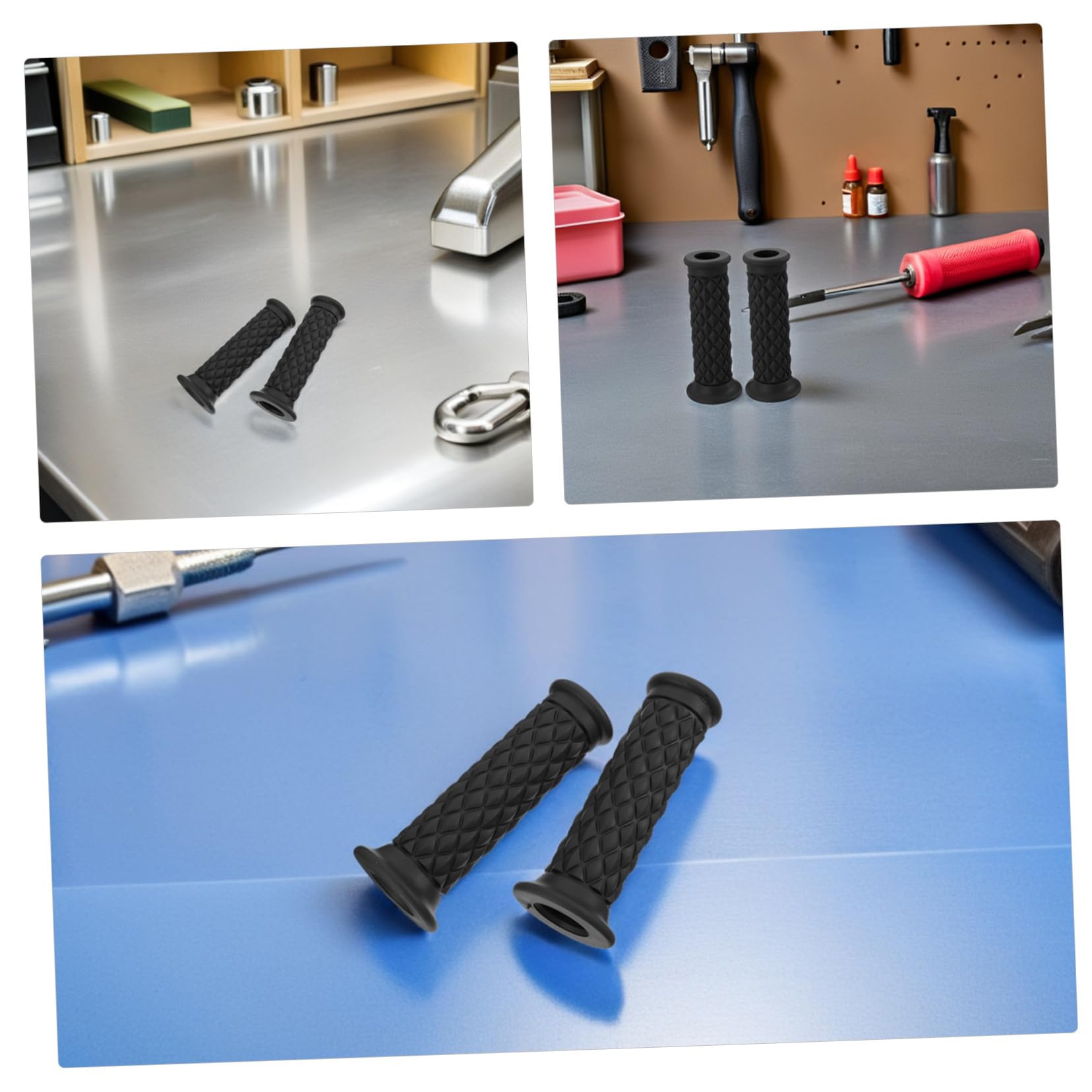 ABOOFAN 4 Paires poignée en caoutchouc poignées universelles du guidon Grips de vélo de saleté accessoires de vélo de saleté Black