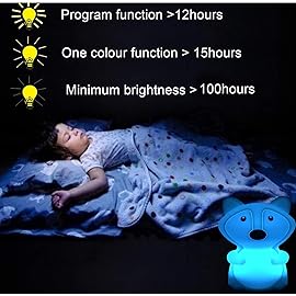 Glinrui Fox Night Lights Bedside lamp, Bedroom Light for Kids, Baby Nursery lamps - Break Resistant, Eye Caring, Adjustable Brightness & Color and Time Setting, Gifts for Kids Babies Boy Girl - Medium