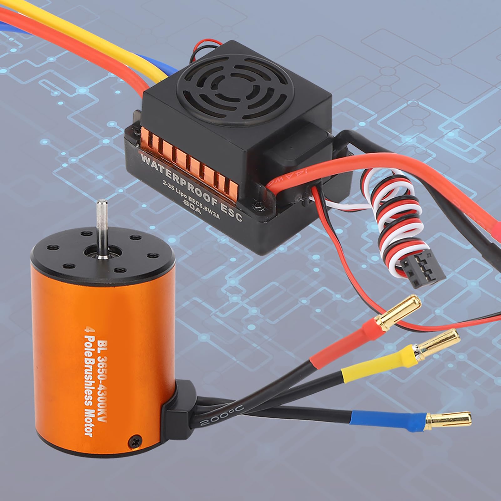 CHICIRIS Premium 3650 Brushless Motor with Waterproof 60A ESC for