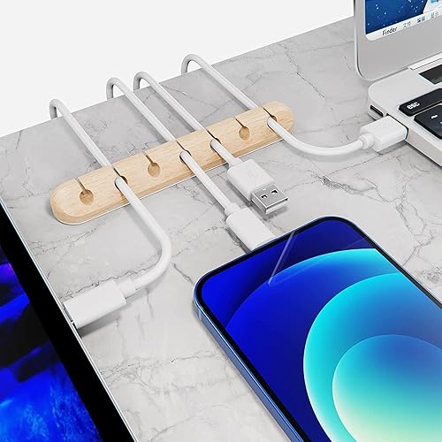 Miniatura 2 de SOULWIT Clips de soporte para cables, paquete de 3 clips organizadores de cables de silicona autoadhesivos para escritorio, cable de carga USB,