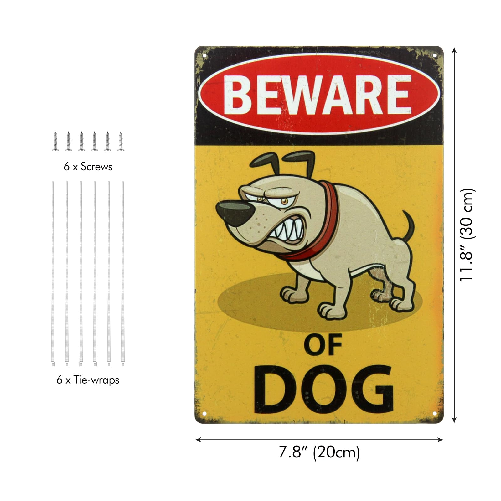 Poeland Beware of Dog Signs, Dog Warning Signs 11.8" x 7.8" for Indoor or Outdoor Fence, Yards, Gates, Window - Image 2