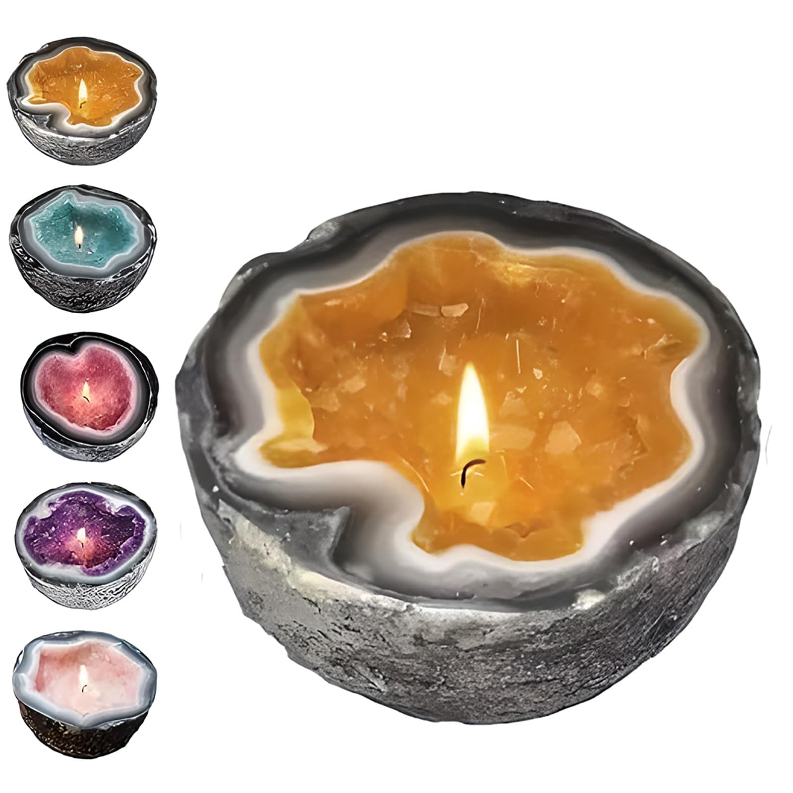 Bougie de guérison et d'intention en cristal, cadeau bien-être maison E