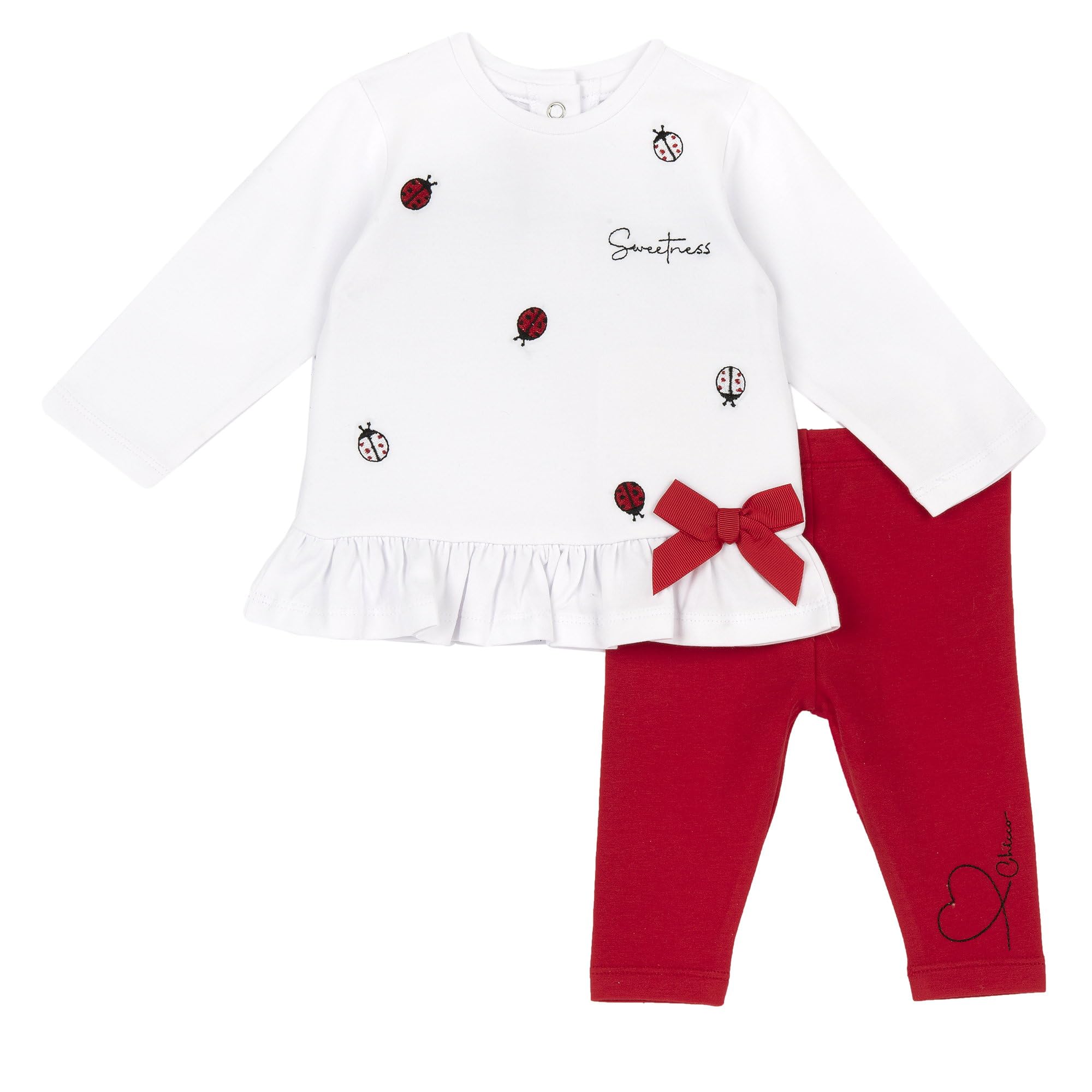 Chicco, Conjunto para bebé con diseño de mariquitas y leggings, multicolor