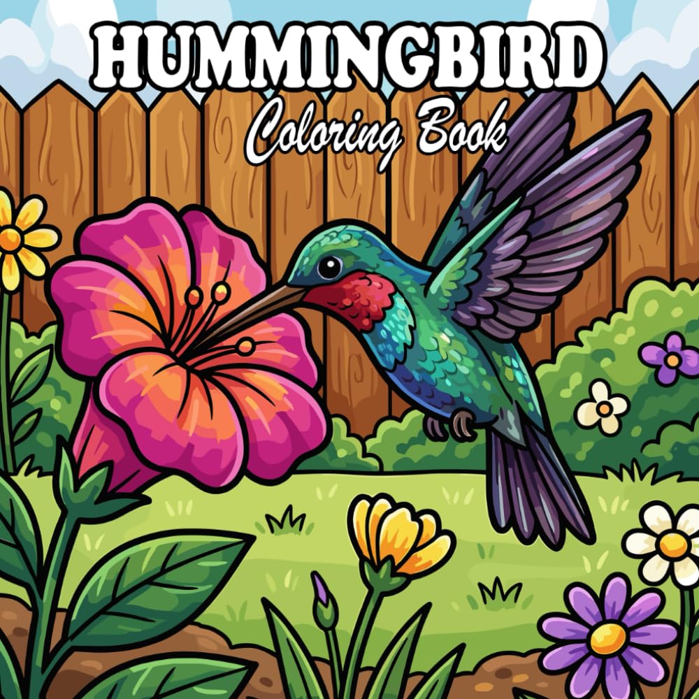 Hummingbird Coloring Book: Beautiful & Peaceful Hummingbirds for Relaxation