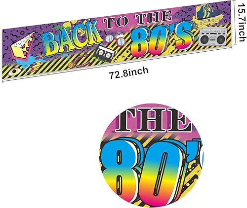 Miniatura 2 de Decoraciones de fiesta de los años 80, telón de fondo de pancarta de regreso a los 80, suministros de fiesta de graffiti de hip hop de los años 80,