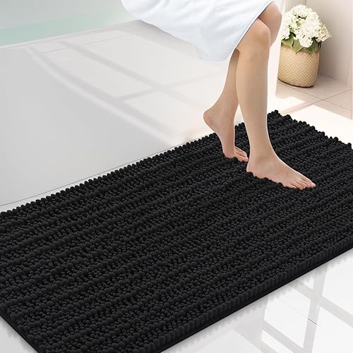 Miniatura 92 de Smiry Alfombras de Baño 24 x 16 pulgadas, Tapetes de Baño de Chenilla Extra Suaves y Absorbentes, Respaldo de Goma Antideslizante, Lavable a Azul