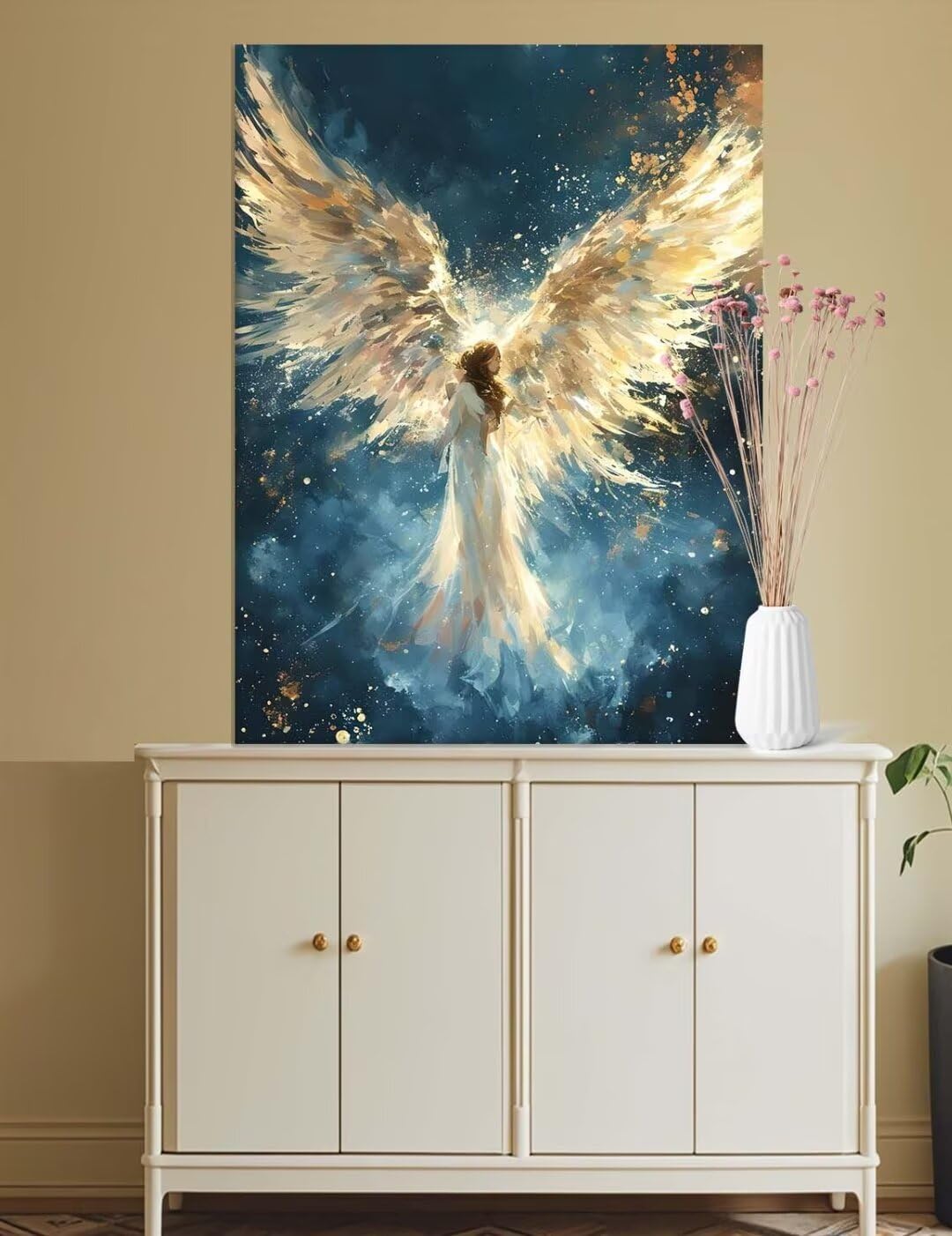 Malen Nach Zahlen Schönheit, Malen Nach Zahlen Erwachsene Engel Paint by Numbers Adult, Painting by Numbers mit Pinsel und Acrylpigment, DIY Ölgemälde Ohne Rahmen, Geschenke für Frauen 60x80cm M221