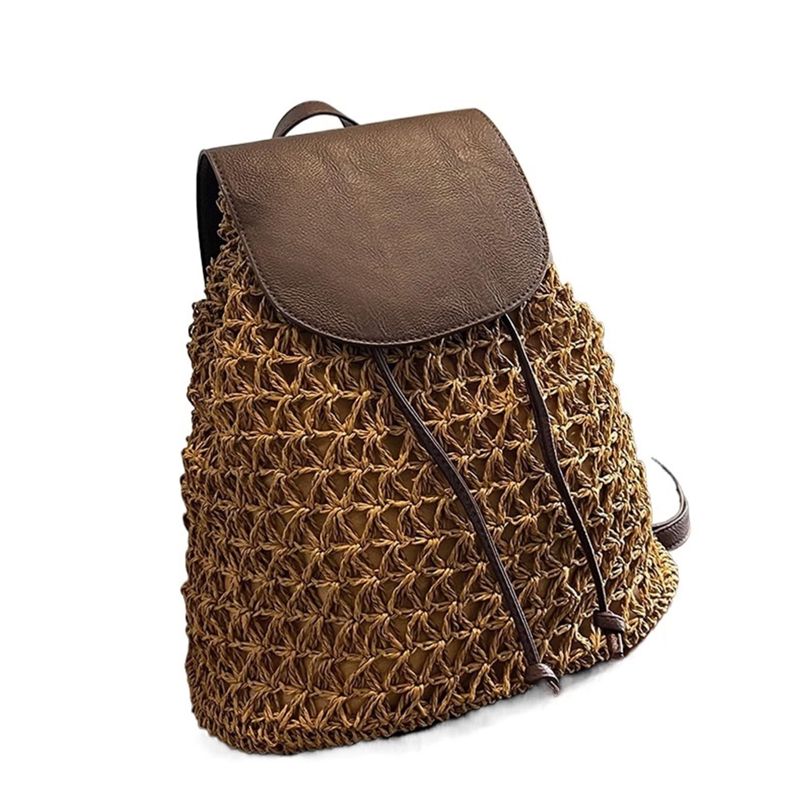 Zaino da spiaggia estivo Boho Hollow in tessuto all'uncinetto donna