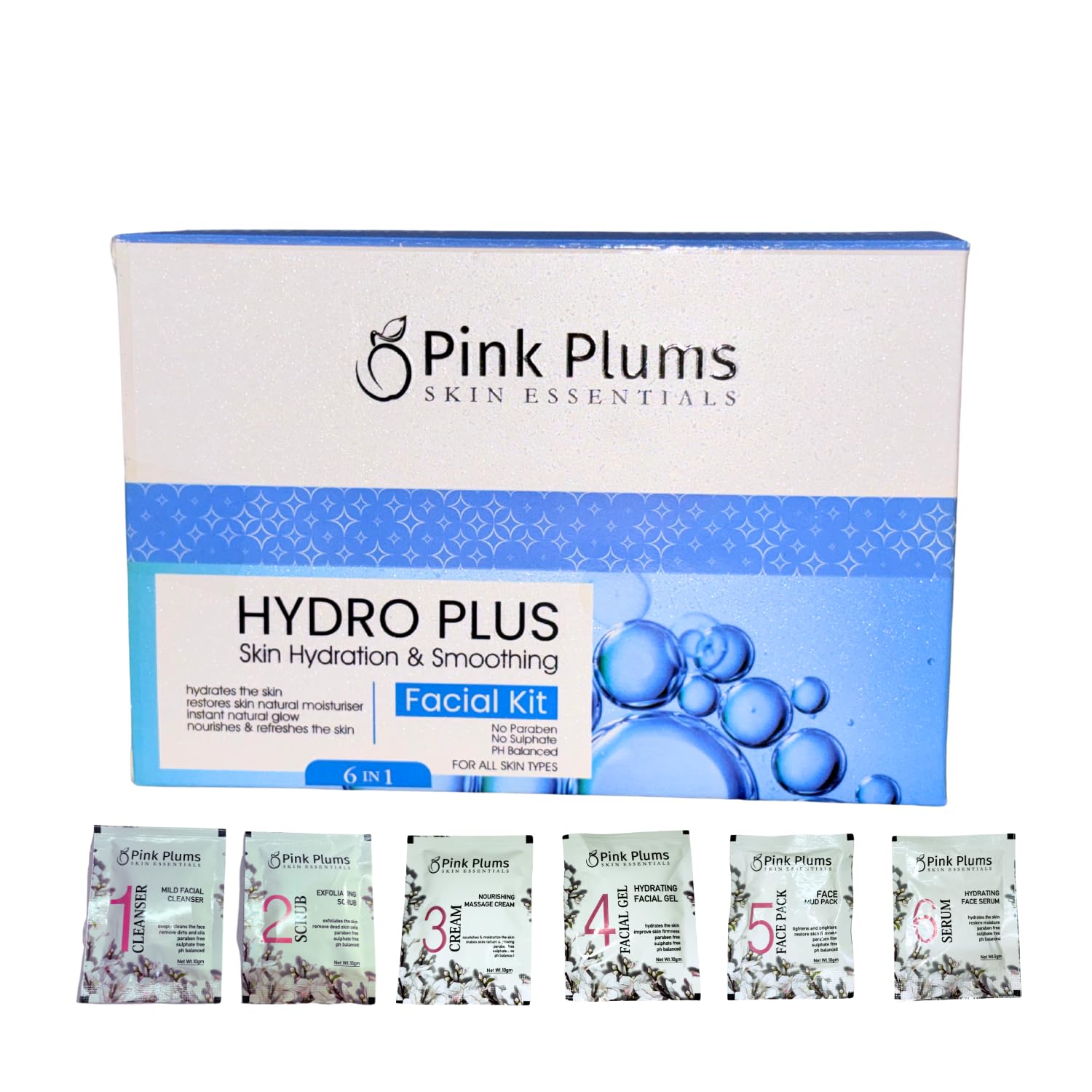 Hydra Facial Kit Brightening Facial Kit Boosts Glow Brightens Skin Complexion Anti Aging Suits All Skin Type Ideal for both Men & Women (6 Steps Facial)
