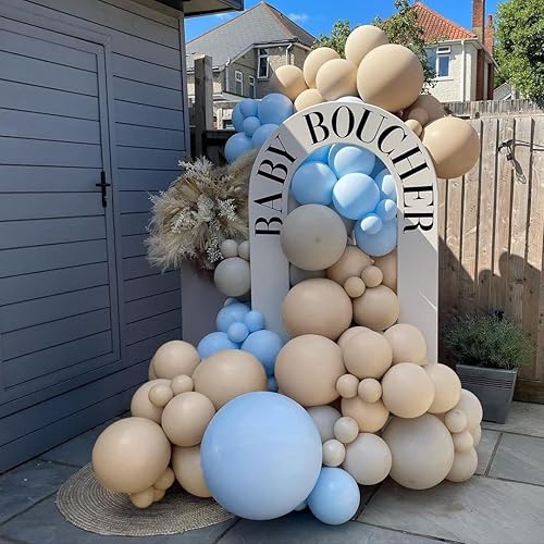 Miniatura 8 de Globos Beige Nude Doble Relleno Globos Marrón Tostado Guirnalda Diferentes Tamaños Globos de Látex Albaricoque Kit de Arco para Baby Shower Neutral