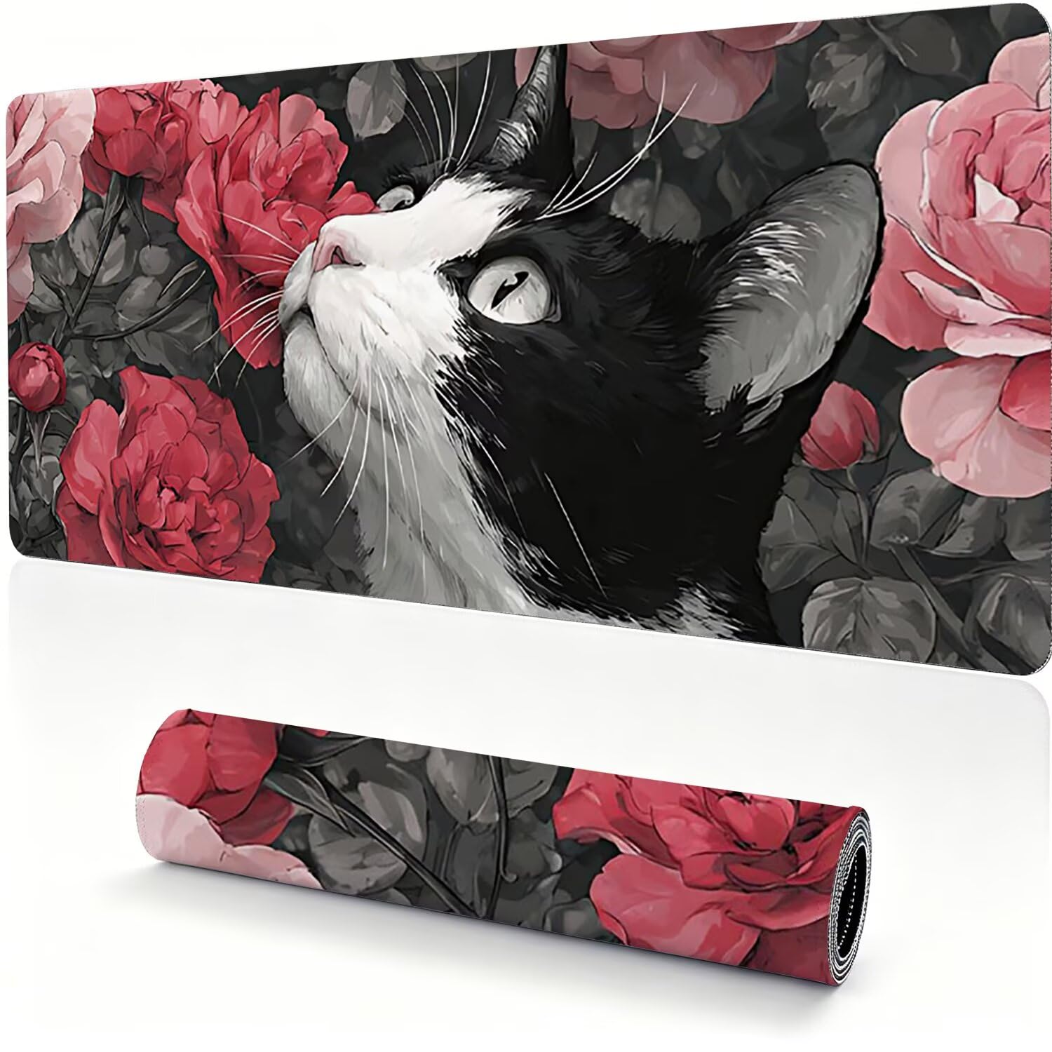 Tapis de Souris 900x450x4mm, Imperméable et Antidérapant, Gris Chat 0x0-361
