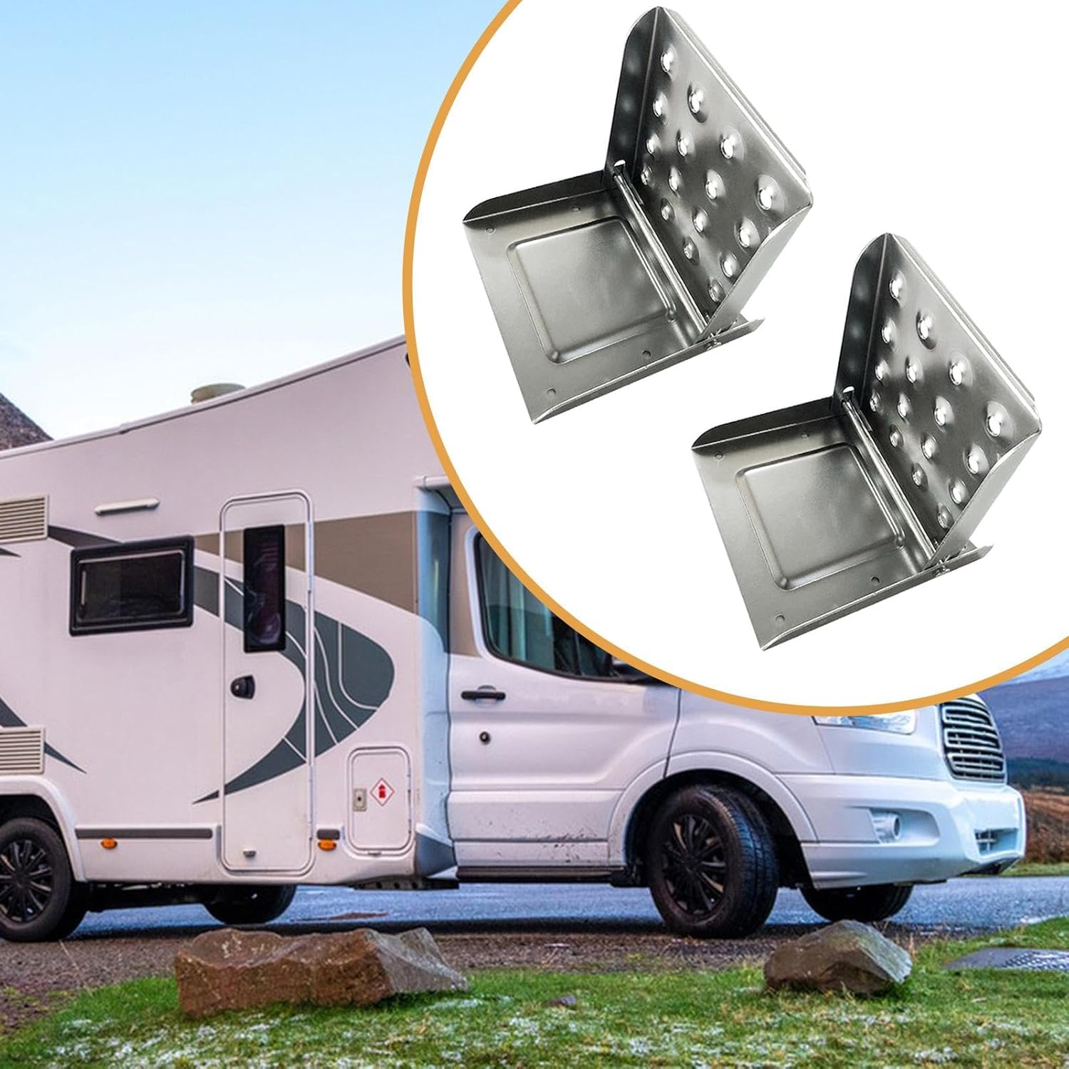 2X Folding Step Truck Direct Replaces Non Slip Surface Heavy Duty Easy to Install for Van Emergency Vehicles Trailers