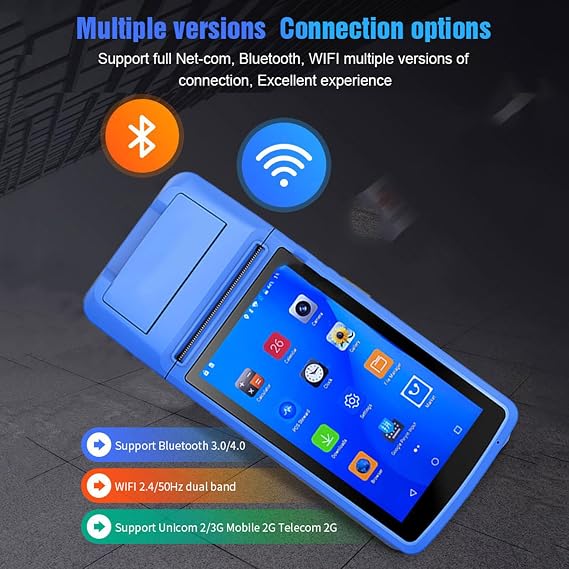 POS PDA Wireless Bluetooth Android Printer 58mm WiFi Barcode Barcode Reader Handheld Terminal POS Printer,2G+16G
