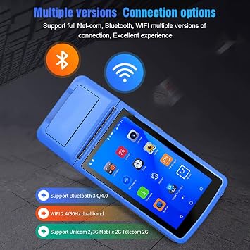 POS PDA Wireless Bluetooth Android Printer 58mm WiFi Barcode Barcode Reader Handheld Terminal POS Printer,2G+16G