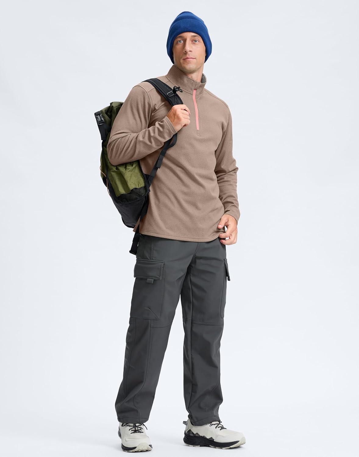 Obla Golf Quarter Zip Pullover Men Fleece Mock Neck Sweatshirt Winter Warm 1/4 Zip Long Sleeve Golf Shirt - Image 6