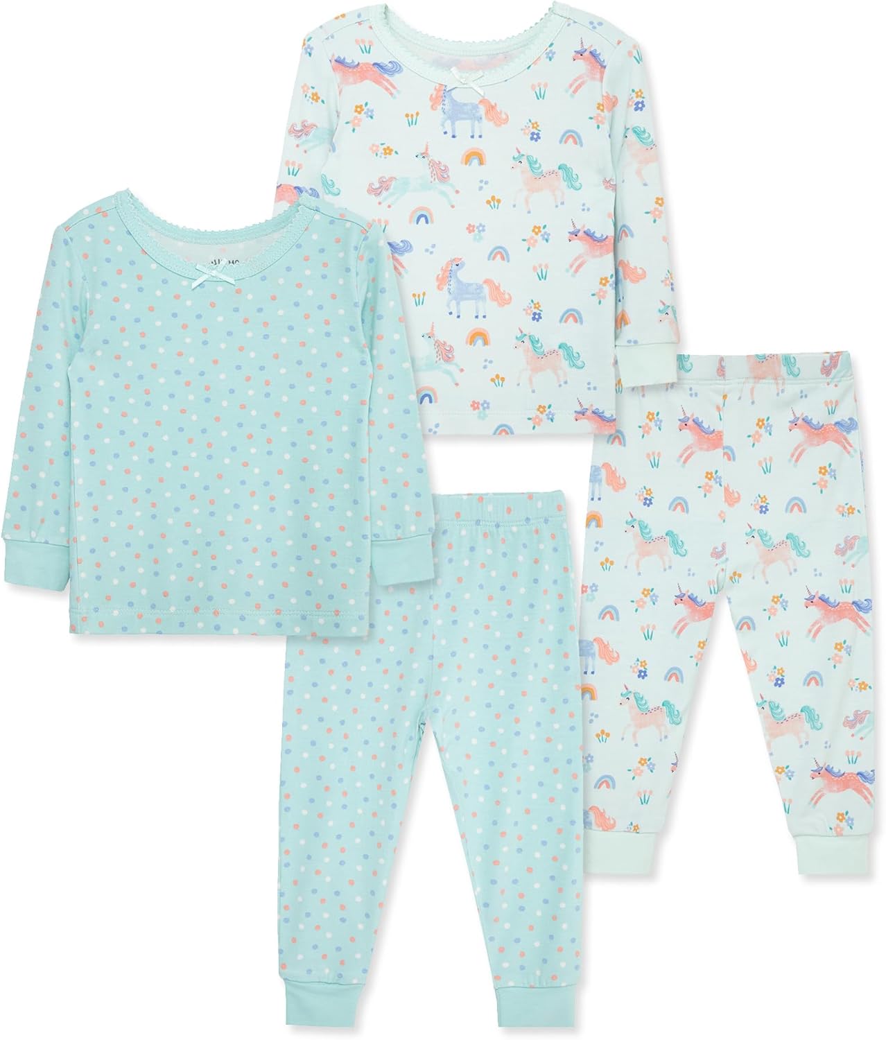 Little Me Clothes for Baby Girls' 2-Pack Pajama Set, 2 Long Sleeve Tops and 2 Bottoms, 12 Months - 4Toddler