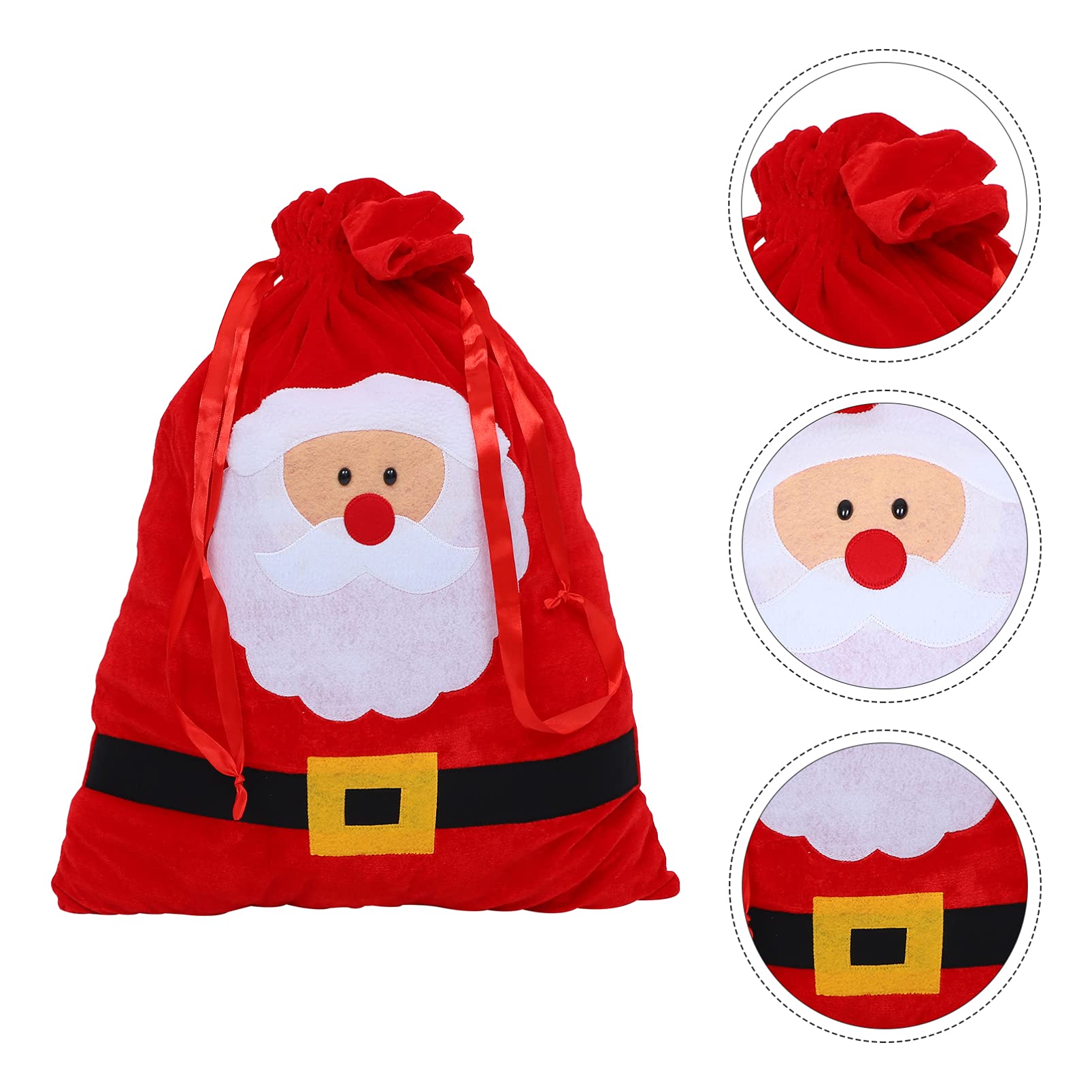 Didiseaon 2piezas Bolsa Navideña De Papá Noel Cordón Saco De Almacenamiento Para Dulces y Para Fiestas y Celebraciones Diseño Sencillo y Práctico