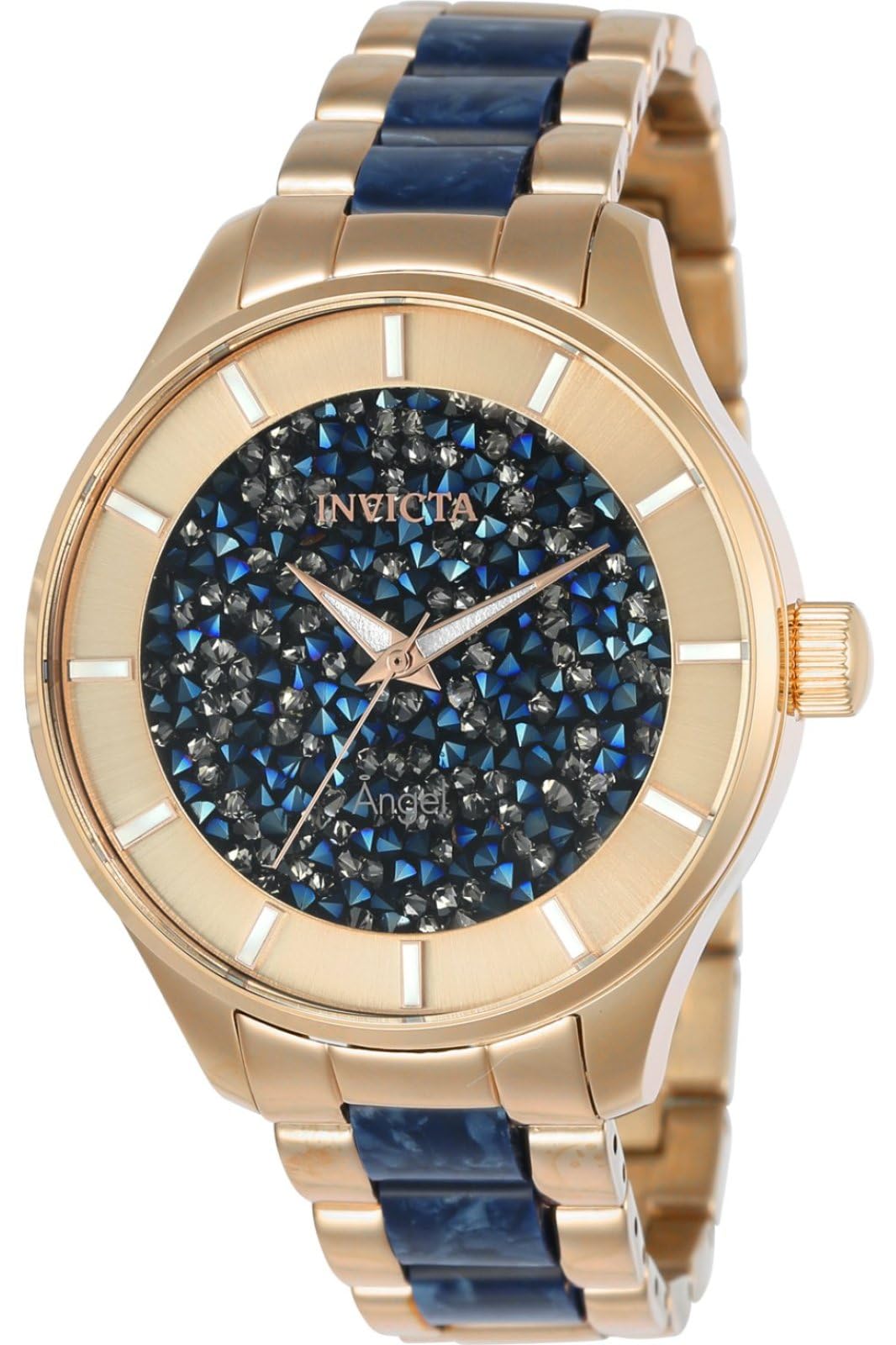 Invicta Angel 24662 Women's Watch - Waterproof - Analogue - Quartz Movement - stainless steel with blue dial - 40mm