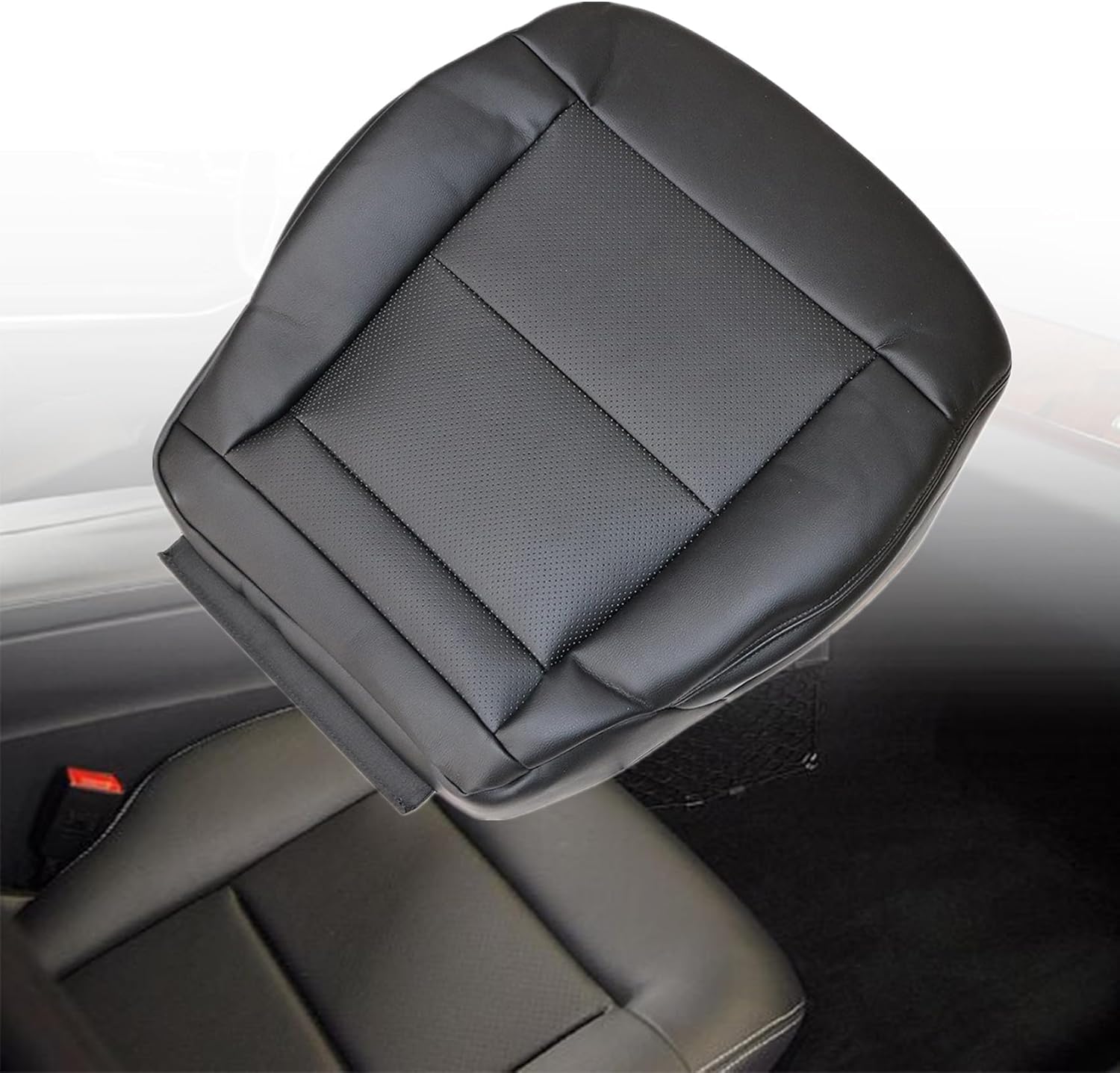 Priprilod Black Leather Driver Side Bottom Replacement Seat Cover Compatible with Mercedes Benz E350 E550 Cover 2010 2011 2012 2013 2014