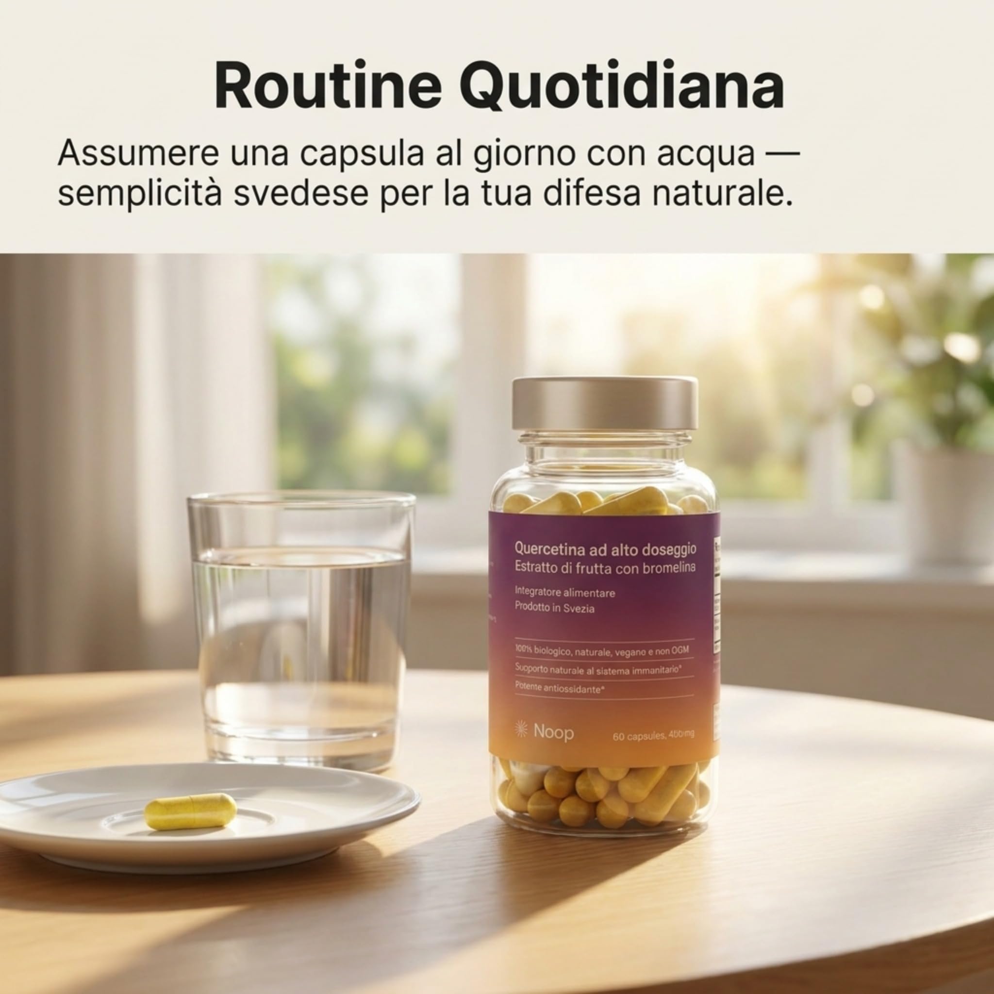NOOP Quercetina estratto di frutta ad alto dosaggio con bromelina – Booster immunitario naturale e antiossidante per una maggiore vitalità, migliore assorbimento – vegano e test di laboratorio