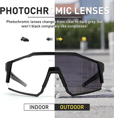 Miniatura 3 de KAPVOE Gafas de Ciclismo Fotocromáticas MTB Bicicleta de Montaña Lentes de Transición para Hombres Mujeres - K9022