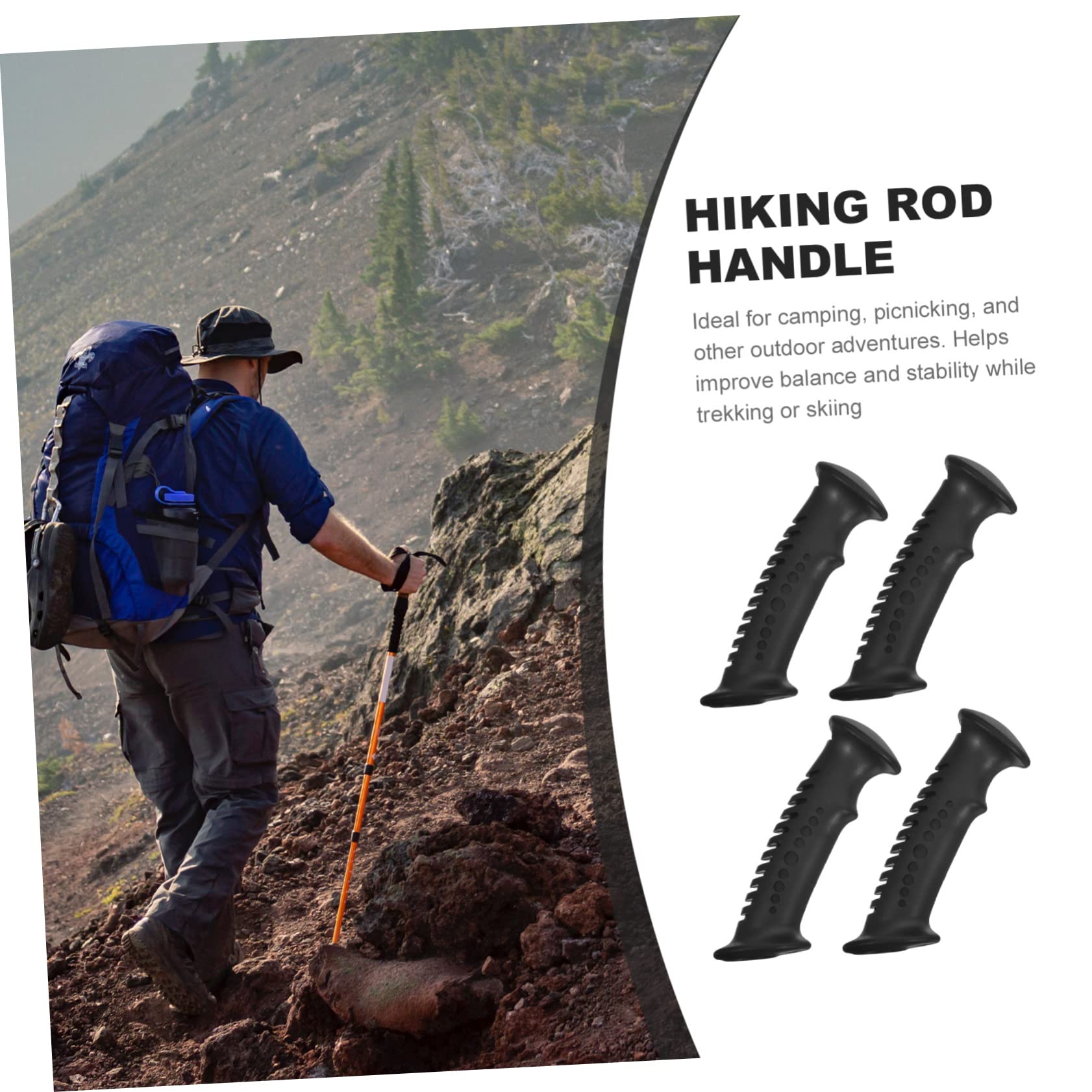 Poignées De Bâtons De Randonnée Poignées Plastique Confortables pour Trekking Et Ski Compatible Majorité des Bâtons Résistantes Aux Températures Extrêmes