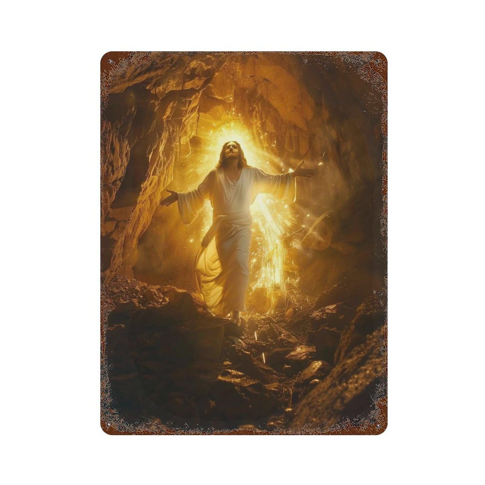 YHGERTKU The Light of Resurrection 01 Wall Art Retro Iron Vintage Metal Tin Sign Poster Modern Decor for Living Rooms Gift 40x30cm