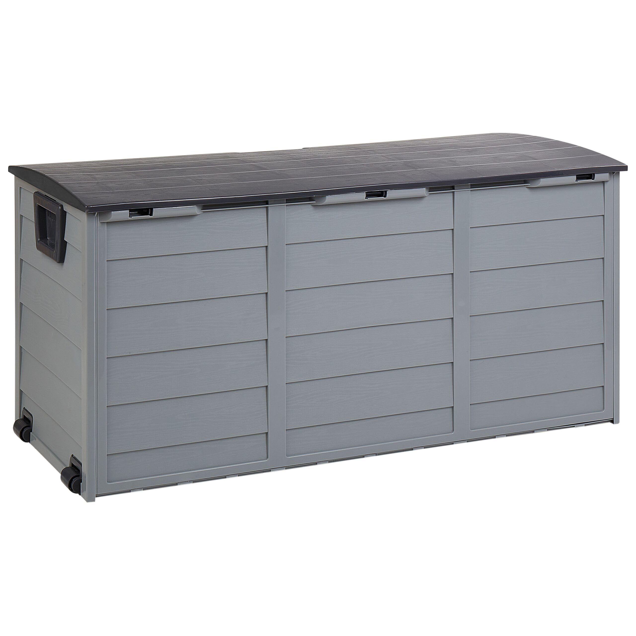 Beliani Auflagenbox aus Kunststoff grau/schwarz Gartentruhe Outdoor Kissenbox Locarno